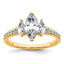 14k 1 1/2 carat Lab Grown Diamond VS+ F+ Marquise Complete Three Stone Engagement Ring