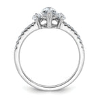 14k White Gold 1 1/2 carat Certified Lab Grown Diamond VS+ F+ Marquise Complete Three Stone Engagement Ring