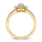14k 1 1/2 carat Certified Lab Grown Diamond VS+ F+ Marquise Complete Three Stone Engagement Ring