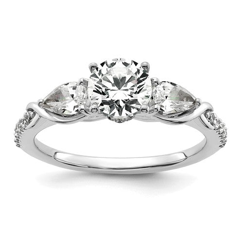 Pear Side Lab-Grown Diamond Engagement Ring in 14K White Gold (1 5/8 ct. tw.), Size 7 - Sophia Jewelers