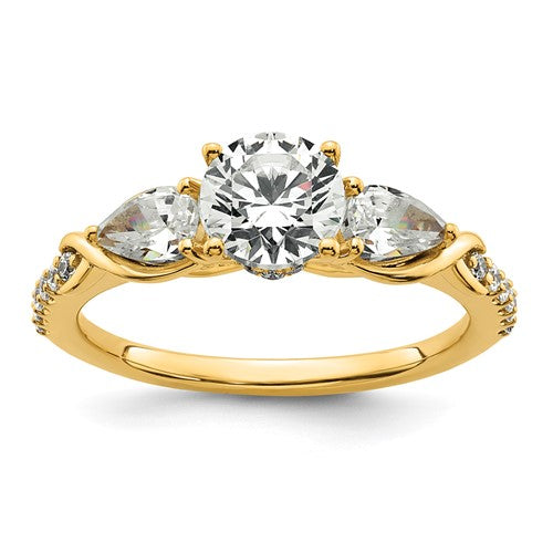 Certified Three-Stone Engagement Ring in 14K Yellow Gold (1 5/8 ct. tw.), Size 7 - Sophia Jewelers
