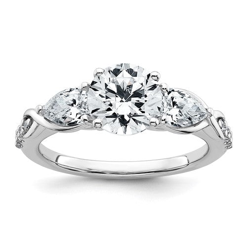 Three-Stone Lab-Grown Diamond Engagement Ring in 14K White Gold (2 1/4 ct. tw.), Size 7 - Sophia Jewelers