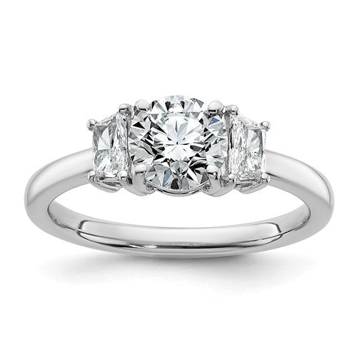 Round Lab-Grown Diamond Engagement Ring in 14K White Gold (1 3/8 ct. tw.), Size 7 - Sophia Jewelers