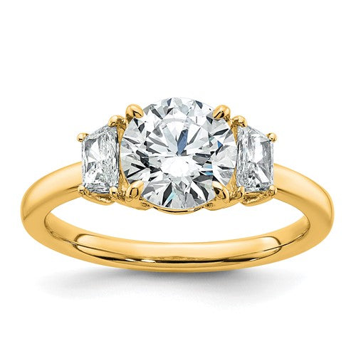 Certified Round Lab-Grown Diamond Engagement Ring in 14K Yellow Gold (1 7/8 ct. tw.), Size 7 - Sophia Jewelers