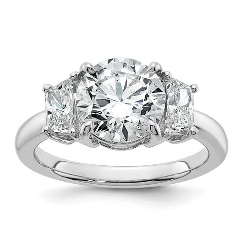 Lab-Grown Diamond Engagement Ring in 14K White Gold (3 1/2 ct. tw.), Size 7 - Sophia Jewelers