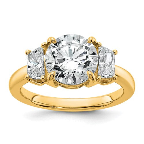 Round Lab-Grown Diamond Engagement Ring in 14K Yellow Gold (3 1/2 ct. tw.), Size 7 - Sophia Jewelers