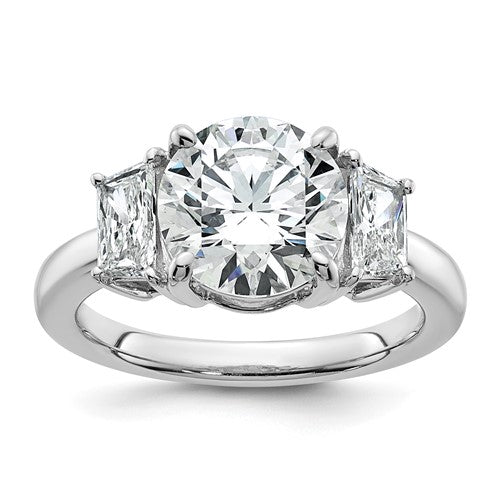 Round Lab-Grown Diamond Engagement Ring in 14K White Gold (3 3/4 ct. tw.), Size 7 - Sophia Jewelers Main image