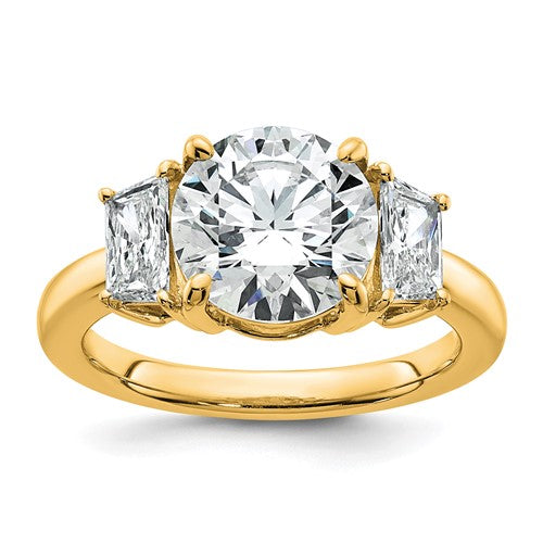 Round Lab-Grown Diamond Engagement Ring in 14K Yellow Gold (3 3/4 ct. tw.), Size 7 - Sophia Jewelers