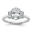 Oval Lab-Grown Diamond Three-Stone Engagement Ring in 14K White Gold (2 ct. tw.), Size 7 - Sophia Jewelers