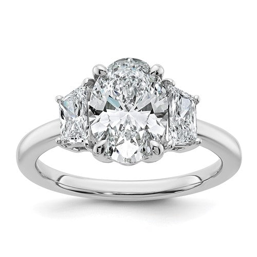 Three-Stone Lab-Grown Diamond Engagement Ring in 14K White Gold (2 3/4 ct. tw.), Size 7 - Sophia Jewelers Main image