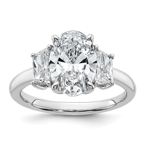Certified Oval Lab-Grown Diamond Engagement Ring in 14K White Gold (3 1/3 ct. tw.), Size 7 - Sophia Jewelers