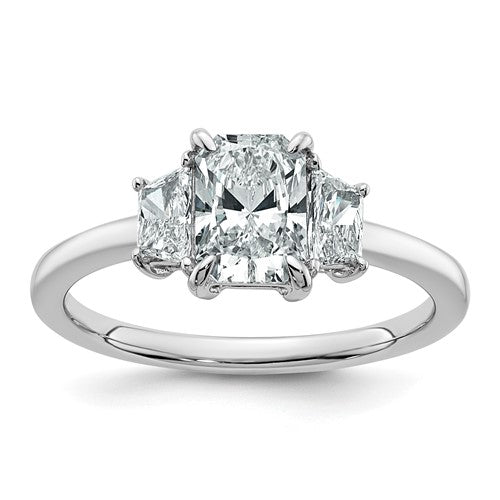 Radiant Lab-Grown Diamond Engagement Ring in 14K White Gold (1 3/8 ct. tw.), Size 7 - Sophia Jewelers