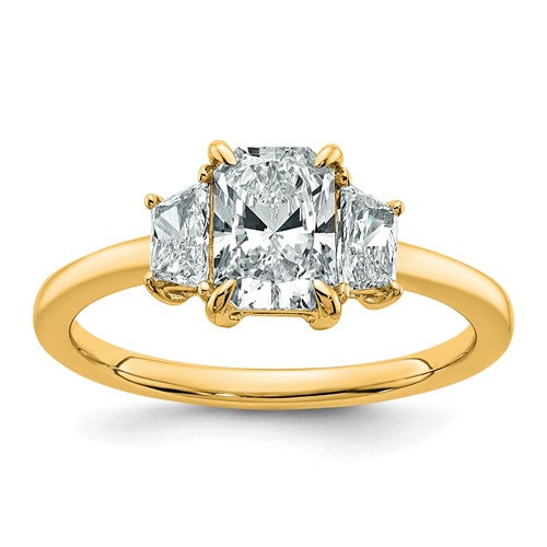 Three-Stone Radiant & Trapezoid Engagement Ring in 14K Yellow Gold (1 3/8 ct. tw.), Size 7 - Sophia Jewelers