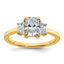 Three-Stone Radiant & Trapezoid Engagement Ring in 14K Yellow Gold (1 3/8 ct. tw.), Size 7 - Sophia Jewelers