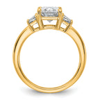 14k 2 3/4 carat Certified Lab Grown Diamond VS+ F+ Radiant and Trapezoid Complete Three Stone Engagement Ring