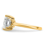14k 2 3/4 carat Certified Lab Grown Diamond VS+ F+ Radiant and Trapezoid Complete Three Stone Engagement Ring