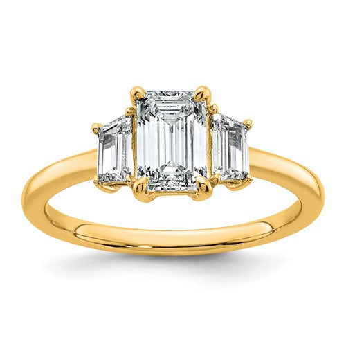 Emerald Lab-Grown Diamond Engagement Ring in 14K Yellow Gold (1 3/8 ct.), Size 7 - Sophia Jewelers