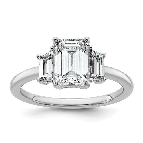 Emerald Lab-Grown Diamond Engagement Ring in 14K White Gold (2 ct.), Size 7 - Sophia Jewelers