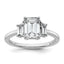 Emerald Lab-Grown Diamond Engagement Ring in 14K White Gold (2 ct.), Size 7 - Sophia Jewelers