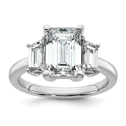 Emerald Lab-Grown Diamond Engagement Ring in 14K White Gold (4 ct. tw.), Size 7 - Sophia Jewelers