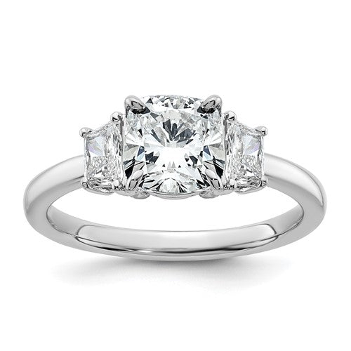 Half Moon Three Stone Engagement Ring in 14K White Gold (1 7/8 ct. tw.), Size 7 - Sophia Jewelers
