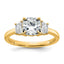 Half Moon Three Stone Engagement Ring in 14K Yellow Gold (1 7/8 ct. tw.), Size 7 - Sophia Jewelers