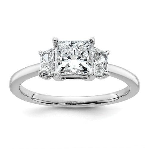 Princess Three-Stone Engagement Ring in 14K White Gold (1 3/8 ct. tw.), Size 7 - Sophia Jewelers