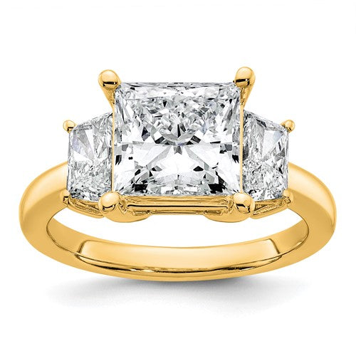 Princess Three-Stone Engagement Ring in 14K Yellow Gold (4 ct. tw.), Size 7 - Sophia Jewelers