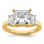 Princess Three-Stone Engagement Ring in 14K Yellow Gold (4 ct. tw.), Size 7 - Sophia Jewelers