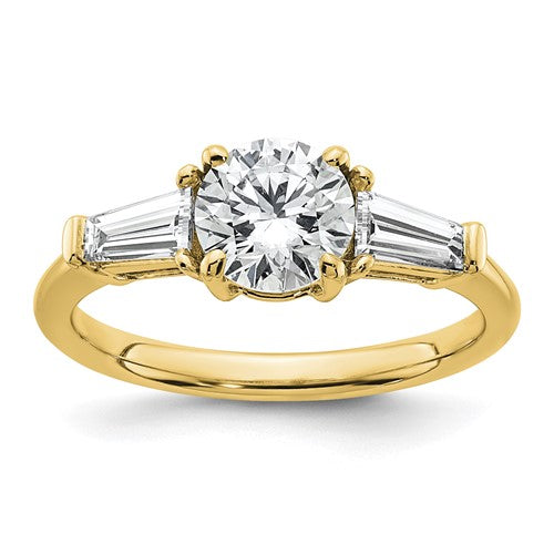 Three-Stone Lab-Grown Diamond Engagement Ring in 14K Yellow Gold (1 1/2 ct. tw.), Size 7 - Sophia Jewelers