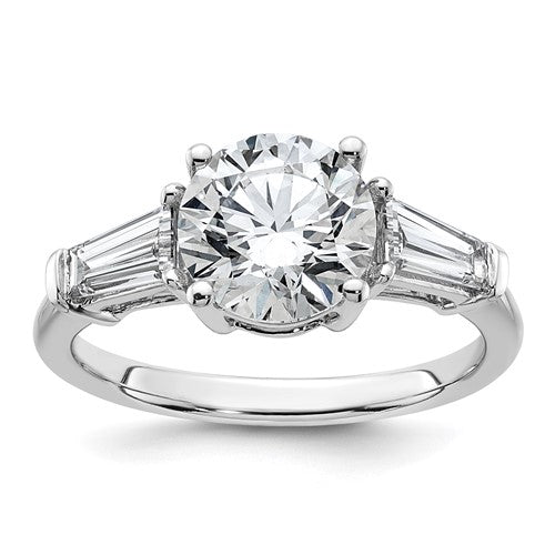 Lab-Grown Diamond Three-Stone Engagement Ring in 14K White Gold (3 ct. tw.), Size 7 - Sophia Jewelers