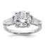 Round Tapered Certified Three Stone Engagement Ring in 14K White Gold (3 1/3 ct. tw.), Size 7 - Sophia Jewelers
