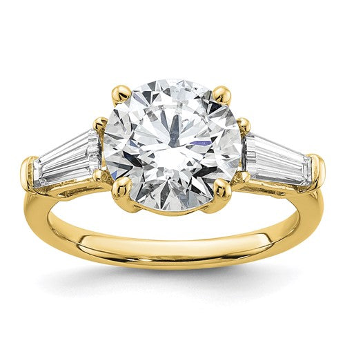 Round Baguette Three-Stone Engagement Ring in 14K Yellow Gold (3 3/4 ct. tw.), Size 7 - Sophia Jewelers