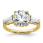 Round Baguette Three-Stone Engagement Ring in 14K Yellow Gold (3 3/4 ct. tw.), Size 7 - Sophia Jewelers