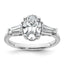 Oval & Baguette Lab-Grown Diamond Engagement Ring in 14K White Gold (2 1/5 ct. tw.), Size 7 - Sophia Jewelers