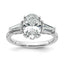 Tapered Baguette Oval Lab-Grown Diamond Engagement Ring in 14K White Gold (2 3/4 ct. tw., VS+ F+), Size 7 - Sophia Jewelers