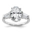 Oval & Baguette Lab-Grown Three-Stone Engagement Ring in 14K White Gold (3 3/4 ct. tw.), Size 7 - Sophia Jewelers