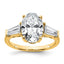 Oval & Baguette Lab-Grown Diamond Three-Stone Ring in 14K Yellow Gold (3 3/4 ct. tw.), Size 7 - Sophia Jewelers