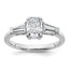 Baguette Lab-Grown Diamond Engagement Ring in 14K White Gold (1 1/2 ct. tw.), Size 7 - Sophia Jewelers