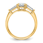 14k 1 1/2 carat Certified Lab Grown Diamond VS+ F+ Radiant with Tapered Baguette Sides Complete Engagement Ring