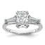 Tapered Radiant Lab-Grown Diamond Engagement Ring in 14K White Gold (2 ct. tw.), Size 7 - Sophia Jewelers