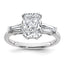 Radiant Tapered Certified Lab-Grown Diamond Engagement Ring in 14K White Gold (2 5/8 ct. tw.), Size 7 - Sophia Jewelers