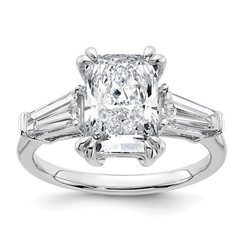 Tapered Lab-Grown Diamond Engagement Ring in 14K White Gold (3 3/4 ct. tw.), Size 7 - Sophia Jewelers