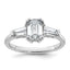 Baguette Emerald Lab-Grown Diamond Engagement Ring in 14K White Gold (1 1/2 ct. tw.), Size 7 - Sophia Jewelers