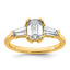Emerald-Cut Lab-Grown Diamond Baguette Engagement Ring in 14K Yellow Gold (1 1/2 ct. tw.), Size 7 - Sophia Jewelers