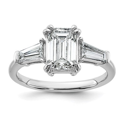 Emerald-Cut Lab-Grown Diamond Engagement Ring in 14K White Gold (2 1/5 ct. tw.), Size 7 - Sophia Jewelers