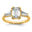 Emerald-Cut Tapered Lab-Grown Diamond Engagement Ring in 14K Yellow Gold (2 1/5 ct. tw.), Size 7 - Sophia Jewelers