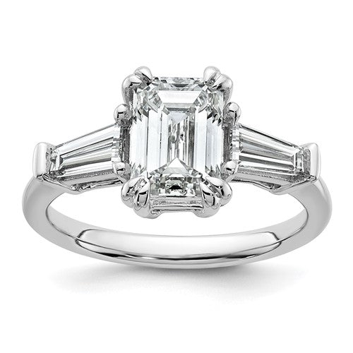 Emerald-Cut Lab-Grown Diamond Engagement Ring in 14K White Gold (1 3/4 ct. tw.), Size 7 - Sophia Jewelers