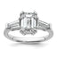 Emerald-Cut Lab-Grown Diamond Engagement Ring in 14K White Gold (1 3/4 ct. tw.), Size 7 - Sophia Jewelers