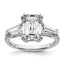 Baguette Emerald & Lab-Grown Diamond Engagement Ring in 14K White Gold (3.74 ct. tw.), Size 7 - Sophia Jewelers